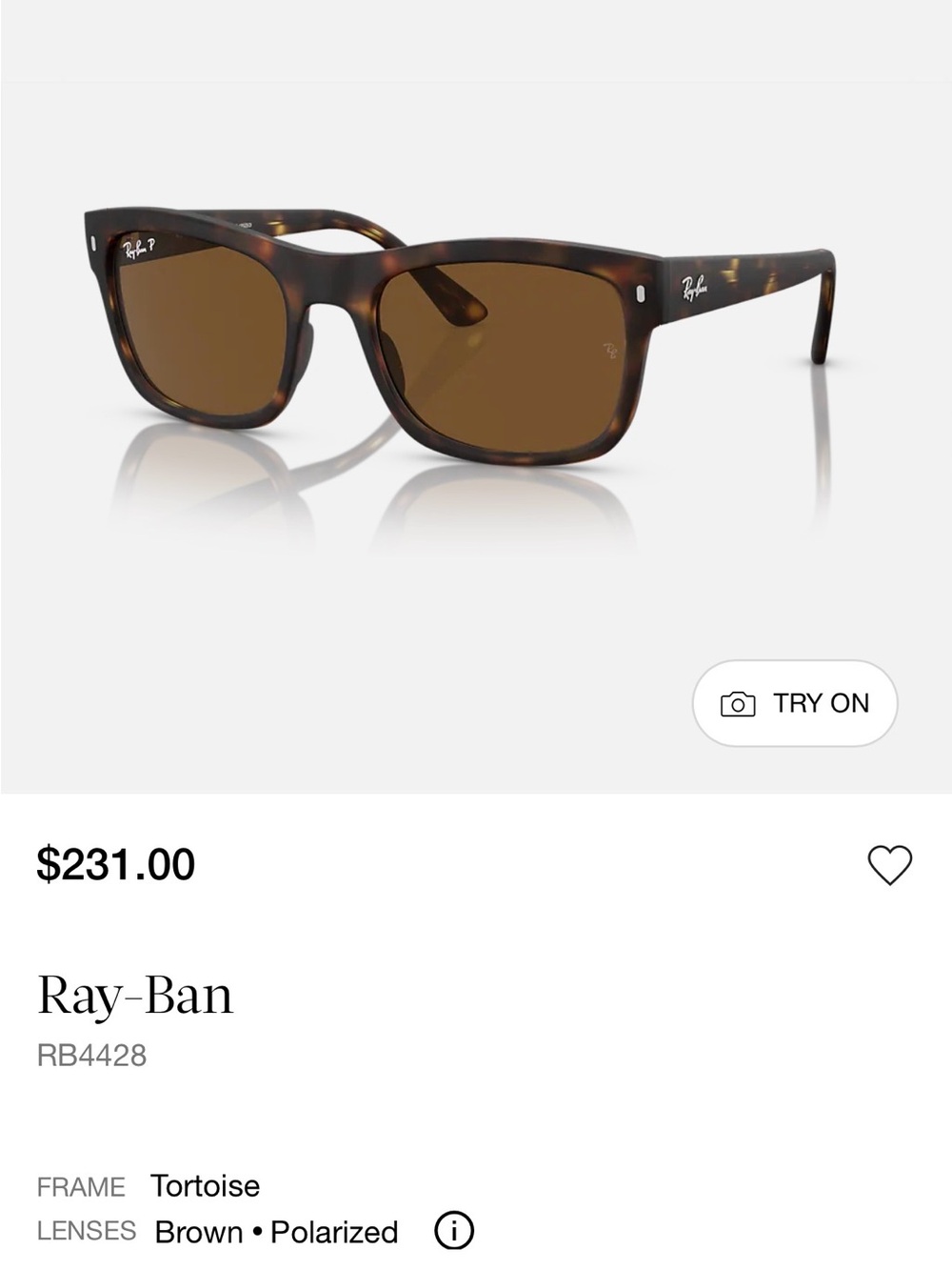Ray-Ban Tortoise Frame Brown Lens Sunglasses - it’s unisex